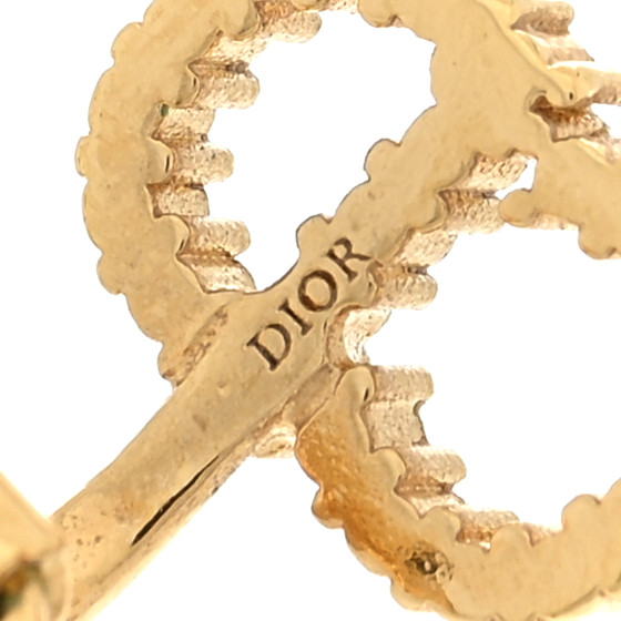 CHRISTIAN DIOR Crystal Clair D Lune Clip On Earrings Gold