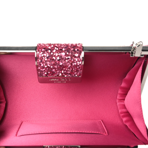 【Jimmy Choo】CHERI CLUTCH  COARSE GLITTER クラッチバッグ JIMMY CHOO Coarse Glitter Clutch Pink 1520787 | FASHIONPHILE