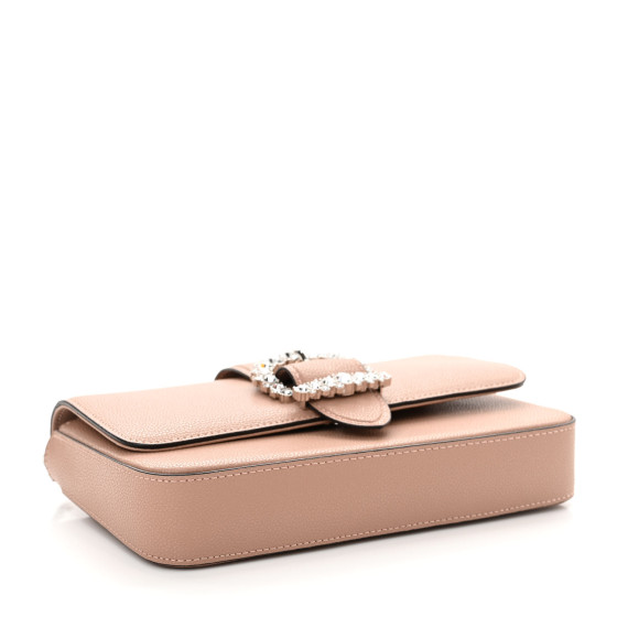 JIMMY CHOO Grainy Calfskin Crystal Cheri Wallet On Chain Bag