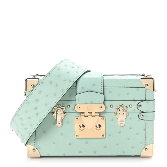 LOUIS VUITTON Ostrich Petite Malle Vert Celadon 1523351