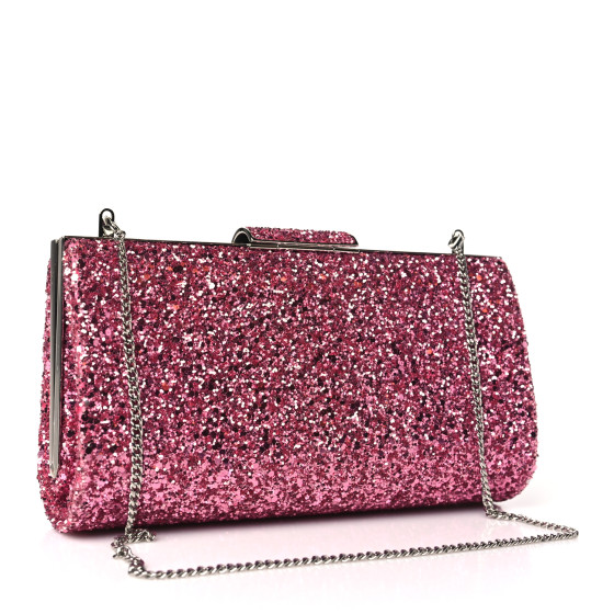 クラッチバッグ JIMMY CHOO Woman Clutch Pink CANDYRGG ROSE JIMMY CHOO Coarse Glitter Clutch Pink 1520787 | FASHIONPHILE
