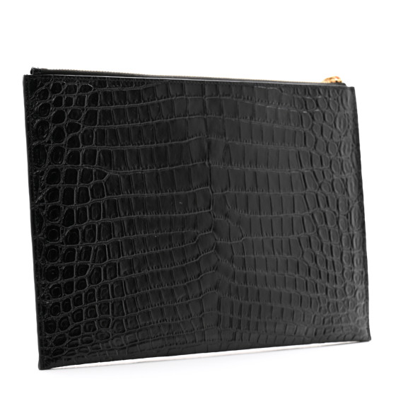 人気★SAINT LAURENT★TINY MONOGRAM ZIPPERED TABLET HOLD.R★ SAINT LAURENT Shiny Calfskin Tiny Monogram Zipped Tablet