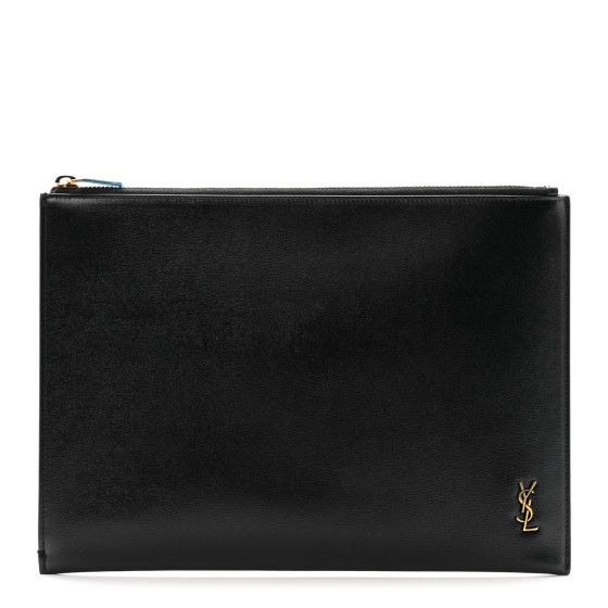 人気★SAINT LAURENT★TINY MONOGRAM ZIPPERED TABLET HOLD.R★ SAINT LAURENT Shiny Calfskin Tiny Monogram Zipped Tablet