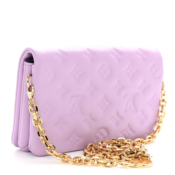 LOUIS VUITTON Lambskin Embossed Monogram Pochette Coussin