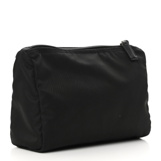 PRADA Nylon Vela Cosmetic Pouch Black 1348238 | FASHIONPHILE