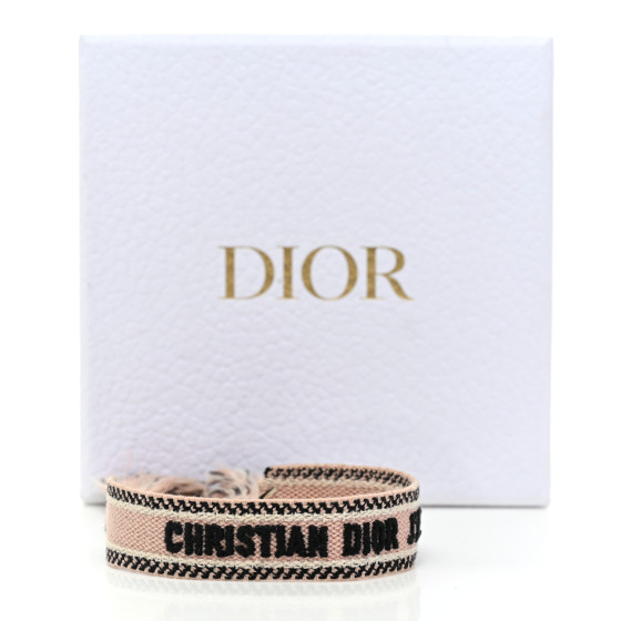 CHRISTIAN DIOR Woven Cotton J'Adior Friendship Bracelet Pink
