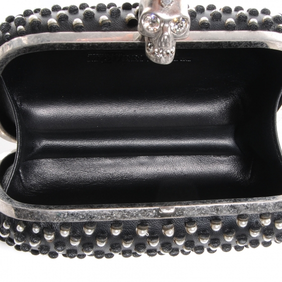 ALEXANDER MCQUEEN Pearl Embellished Calfskin Skull Box