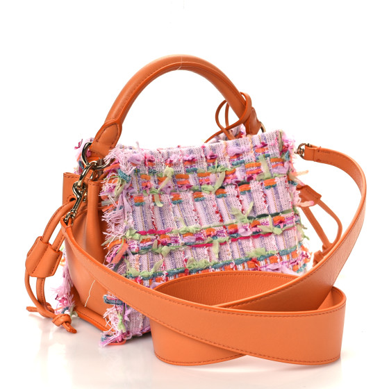 MULBERRY Tweed Mini Iris Tote Apricot 1238561 | FASHIONPHILE