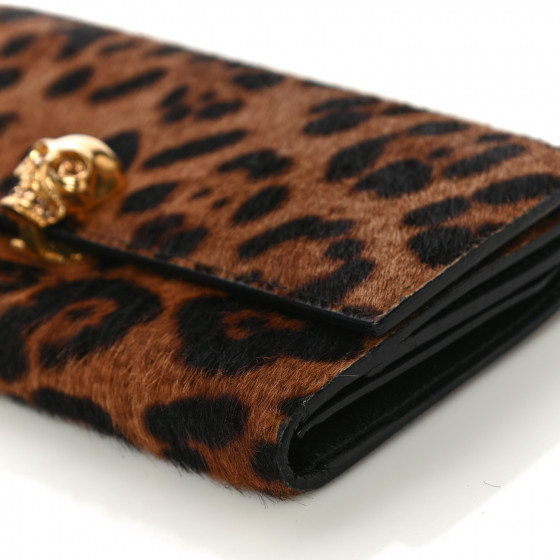 ALEXANDER MCQUEEN Calf Hair Leopard Print Skull Continental