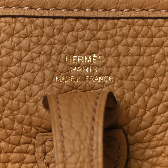 HERMES Taurillon Clemence Evelyne TPM Biscuit 952938