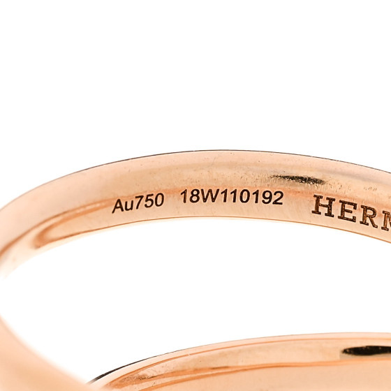 HERMES 18K Rose Gold MM Vertige Coeur Ring 51 5.75 1503524