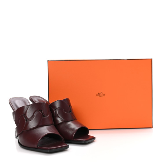 サンダル・ミュール HERMES Sandali Hanna 95 HERMES Nappa Hanna 95 Sandal 38 Marron Mahogany 1507059