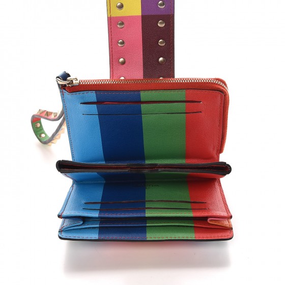 VALENTINO GARAVANI Vitello 1973 Rockstud Wristlet Wallet