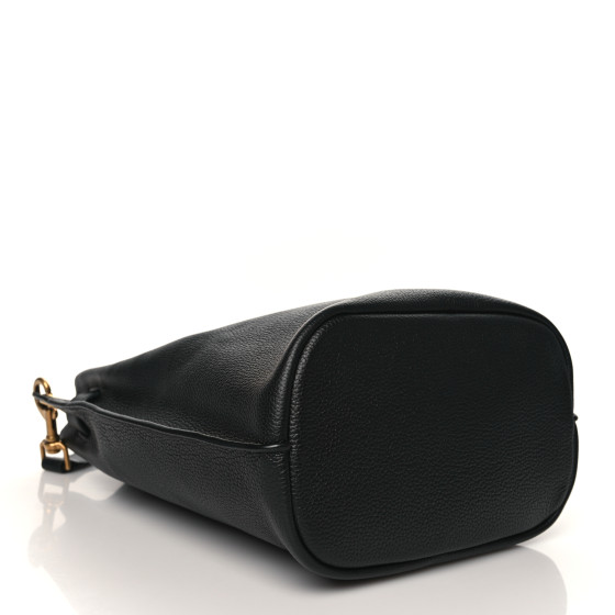 SAINT LAURENT Grained Calfskin Boucle Bucket Bag Black
