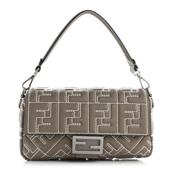 藤井フミヤ　FF Cutout bag「Silver Cage」 Fendi White FF PVC Leather Small Kan I (Pre‑Owned)