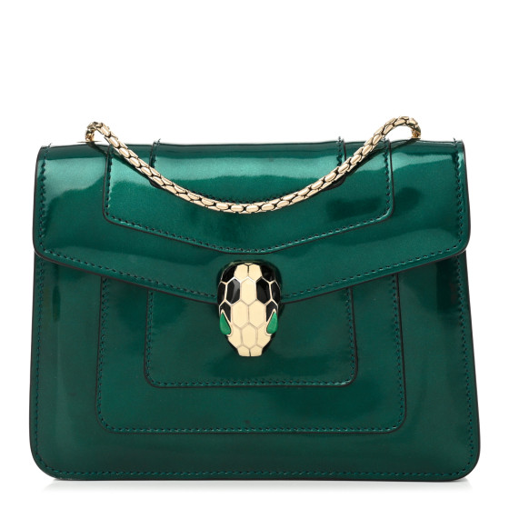 BULGARI Patent Serpenti Forever Crossbody Emerald 1632416