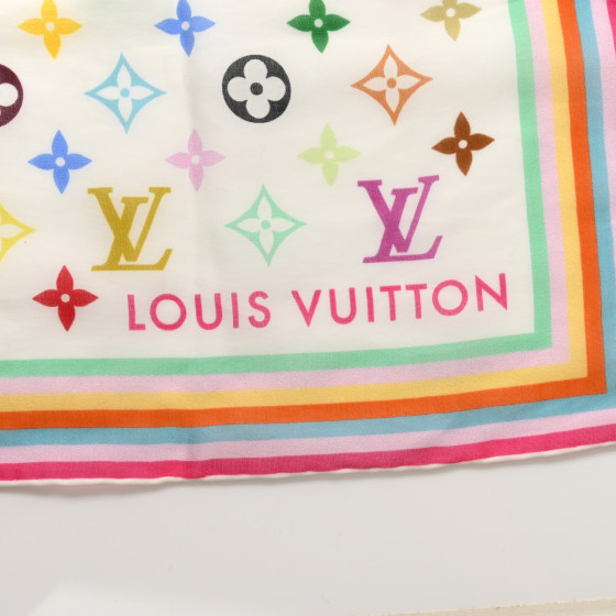 LOUIS VUITTON シルクスカーフ カラフル LOUIS VUITTON LV X TM Silk Cotton Monogram Multicolor Square