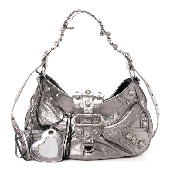 BALENCIAGA Metallic Agneau Arena Crystal Medium Le Cagole