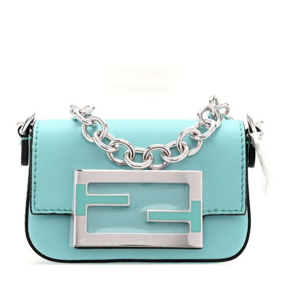 FENDI X TIFFANY Vitello Seta Sterling Silver Nano Maxi