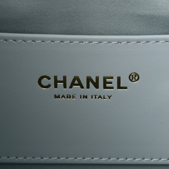 CHANEL Caviar Quilted Small Chanel 25 Handbag Light Blue