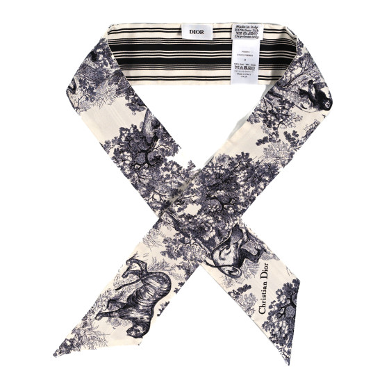 【日本未入荷！】Sjaal met Toile de Jouy Scotland-motief CHRISTIAN DIOR Silk Toile De Jouy Mitzah Scarf White 1176073