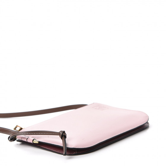 LOEWE Calfskin Gate Double Zip Pouch Crossbody Pastel Pink