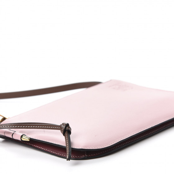 LOEWE Calfskin Gate Double Zip Pouch Crossbody Pastel Pink