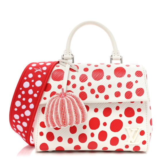 LOUIS VUITTON LV X YK Monogram Kusama Epi Cluny Mini White