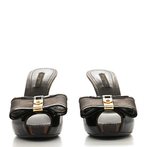 Louis Vuitton ブラウン ポインテッドトゥミュール LOUIS VUITTON size 36 Pumps brown slingback pointed toe LV