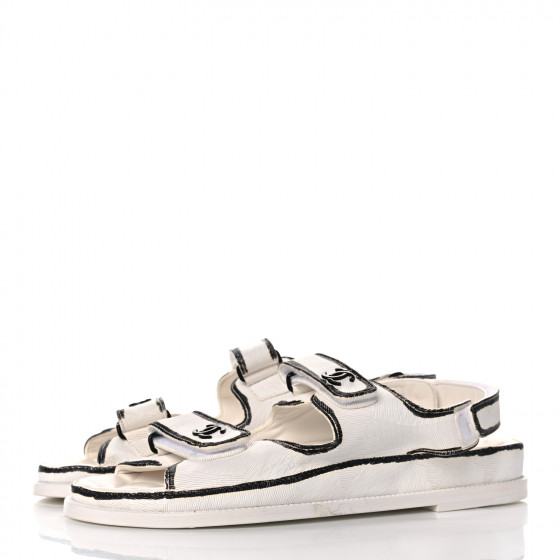 [CHANEL]★Velcro Sandals★White 38 100% Authentic Chanel White Dad Sandals Shoes Flats 38 CC