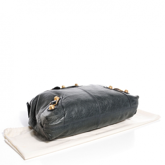 【中古】 La Bestia EricaGarc?a BALENCIAGA Chevre Giant 21 Gold Hardware Brief Anthracite