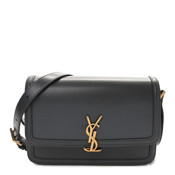 SAINT LAURENT Box Calfskin Monogram Medium Solferino Satchel