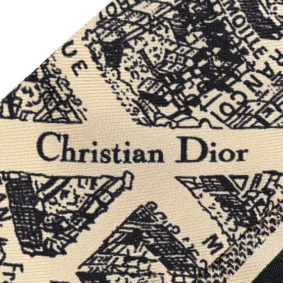 【無料郵送/関税込/正規品】 (W) Dior Plan De Paris Mitzah Sca Plan de Paris Maxi Mitzah Scarf White and Chambray Blue Silk