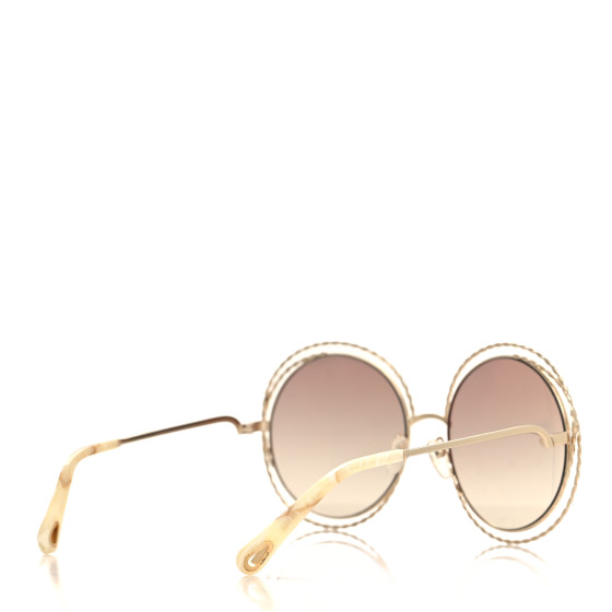 CHLOE Metal Carlina Oversize Round Sunglasses CE114ST Gold