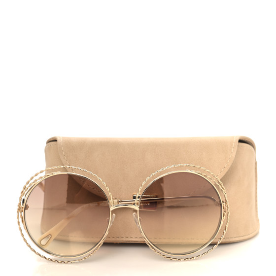 【美品】Chloe CARLINA Sunglasses GOLD BLUE Chloe - Carlina round sunglasses Chloe