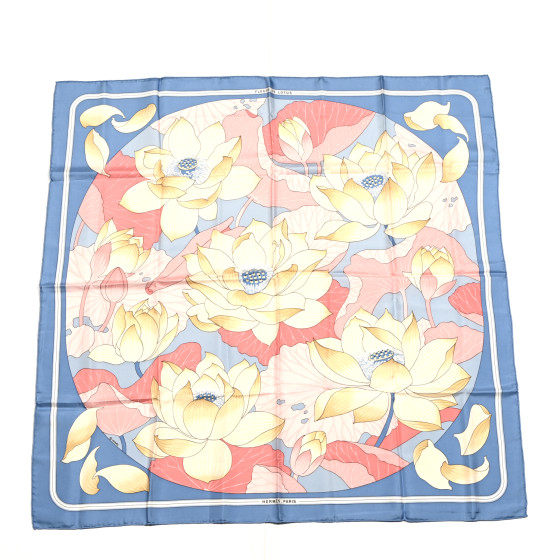 HERMÈS ヴィンテージ・スカーフ　FLEURS DE LOTUS Vintage RARE- Hermes FLEURS DE LOTUS 34