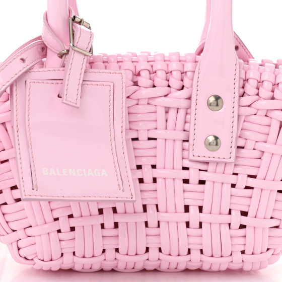 BALENCIAGA ビストロ　XXS BALENCIAGA Faux Calfskin Braided Varnished XXS Bistro Basket