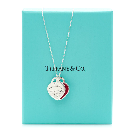 TIFFANY Sterling Silver Enamel Return to Tiffany Double