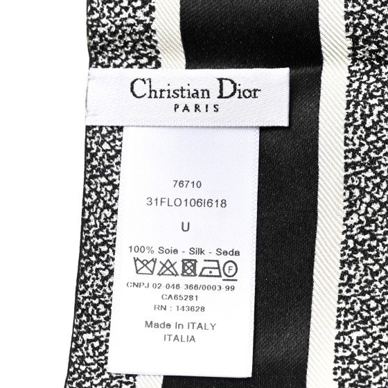 Christian Dior ブラックラメスカーフ CHRISTIAN DIOR Silk Twill D-Floral Mitzah Scarf Black