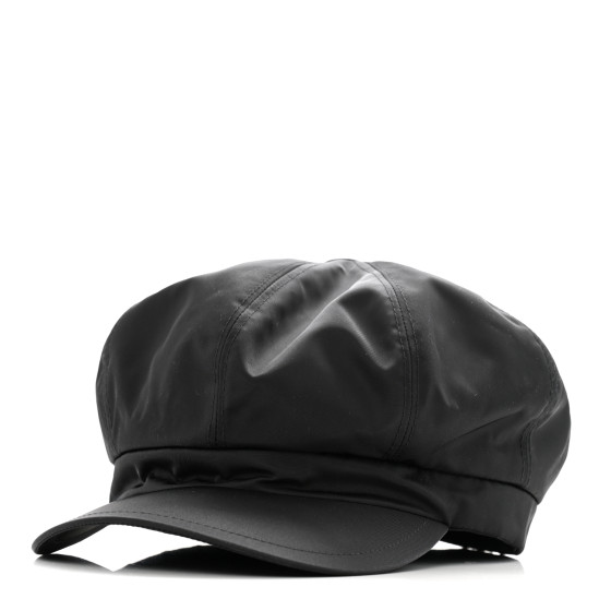 PRADA Re-Nylon Newsboy Hat M Black 1679715 | FASHIONPHILE