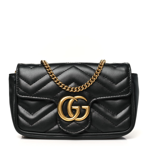 【GUCCI】GG MARMONT MATELASSE LEATHER スーパーミニバッグ GUCCI GG Marmont Matelasse Leather Super Mini Crossbody Bag