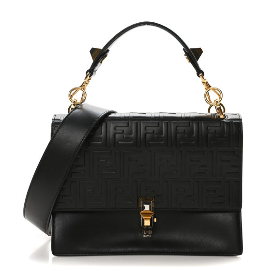FENDI Vitello Liberty FF 1974 Embossed Kan I Shoulder Bag