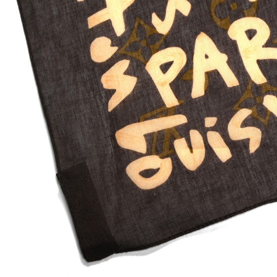 LOUIS VUITTON Silk Graffiti Monogram Scarf Peach 1684234