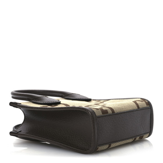 GUCCI Monogram Jumbo GG Textured Dollar Calfskin Web Mini