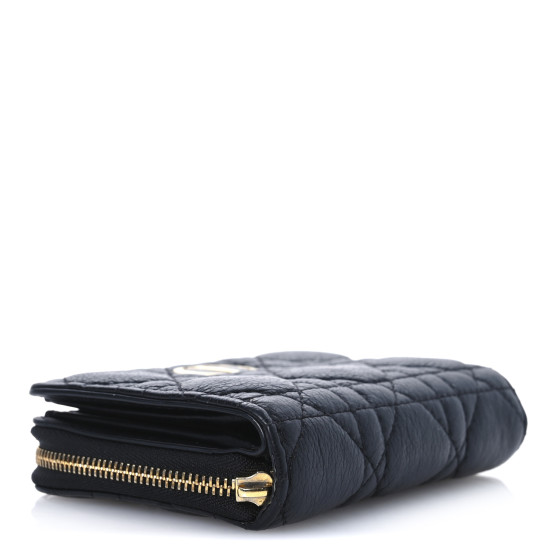 Dior Caro Scarlet ウォレット Dior Caro Scarlet Wallet Black Supple Cannage Calfskin | DIOR