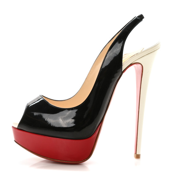 靴 Christian Louboutin Lady Peep 150 CHRISTIAN LOUBOUTIN Lady Peep 150 Sling Patent Heels 39 Very