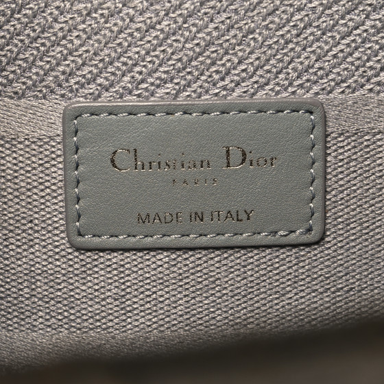 CHRISTIAN DIOR Canvas Embroidered Cannage Lady D-Lite Gray