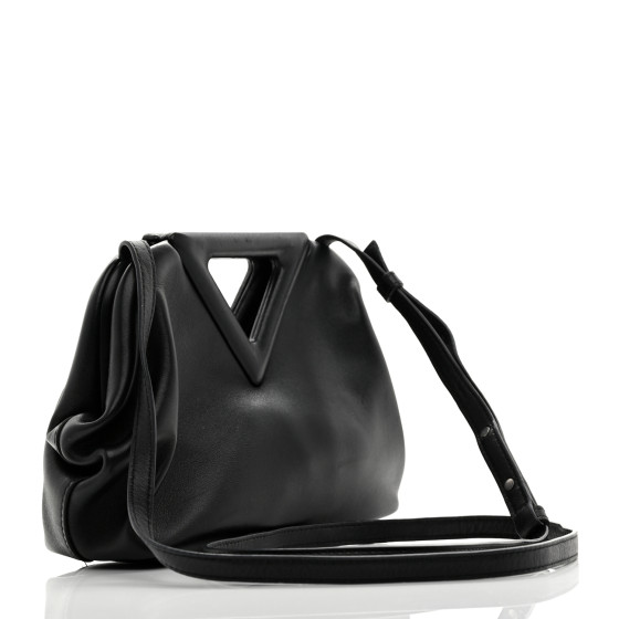 BOTTEGA VENETA Calfskin Small The Point Triangle Bag Black