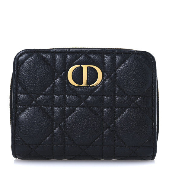 Dior Caro Scarlet ウォレット Dior Caro Scarlet Wallet Black Supple Cannage Calfskin | DIOR