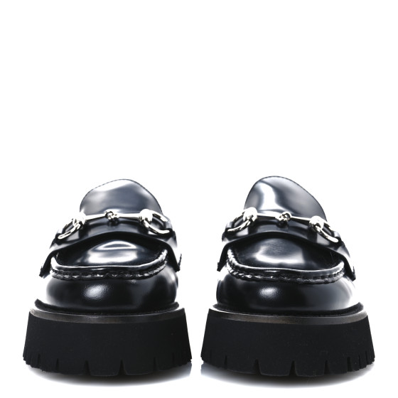 GUCCI ブラックハラコミュール GUCCI 551881 Black Leather GG Marmont Espadrilles Mules